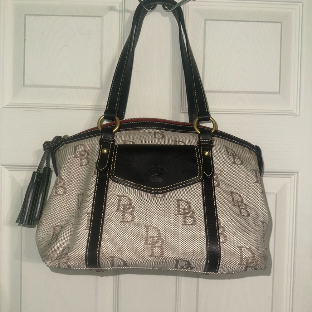 Dooney & Bourke Black and Cream Shoulder Bag